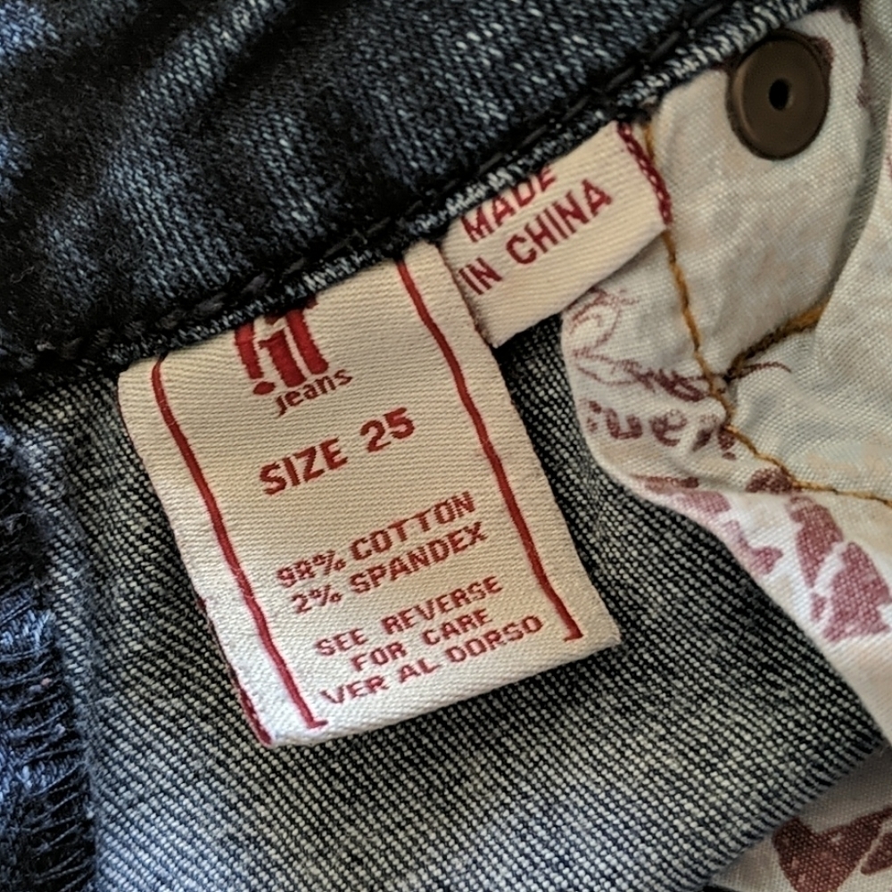 Western Festival Micro Shorts Denim Los Angeles Rising Starlet  Shorts Size 25 - Picture 7 of 12